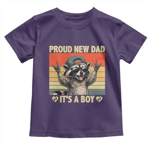 Proud New Dad It's A Boy Toddler T Shirt Funny Raccoon Humor Father's Day TS14 Purple Print Your Wear