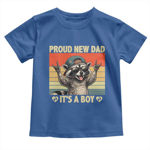 Proud New Dad It's A Boy Toddler T Shirt Funny Raccoon Humor Father's Day TS14 Royal Blue Print Your Wear