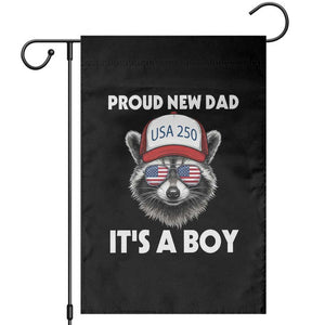 Proud New Dad It's A Boy Garden Flag USA 250th Anniversary Raccoon Dad TS14 Black Print Your Wear