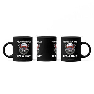 Proud New Dad It's A Boy Coffee Mug Raccoon Patriotic America 250th Anniversary