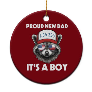 Proud New Dad It's A Boy Ceramic Ornament USA 250th Anniversary Raccoon Dad TS14 1pc Red Print Your Wear