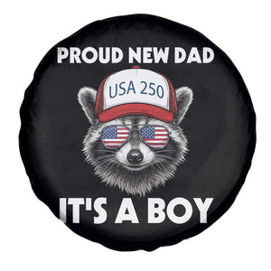 Proud New Dad It's A Boy Spare Tire Cover USA 250th Anniversary Raccoon Dad TS14 Print Your Wear