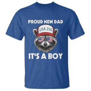 Proud New Dad It's A Boy T Shirt USA 250th Anniversary Raccoon Dad TS14 Royal Blue Print Your Wear