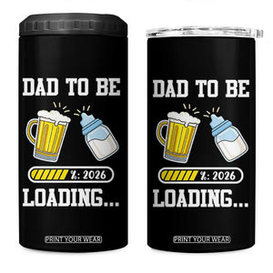 Dad to Be 2026 4 in 1 Can Cooler Tumbler Funny Pregnancy Reveal TS14 One Size: 16 oz Black Print Your Wear