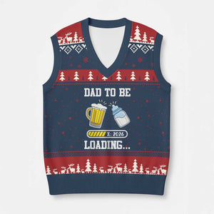 Dad to Be 2026 V-Neck Knit Sweater Vest Funny Pregnancy Reveal TS14 Navy Red Print Your Wear