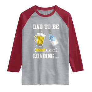 Dad to Be 2026 Raglan Shirt Funny Pregnancy Reveal TS14 Heather Gray Heather Red Print Your Wear