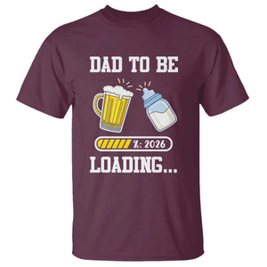 Dad to Be 2026 T Shirt Funny Pregnancy Reveal TS14 Maroon Print Your Wear