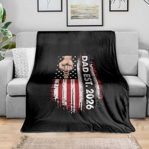 New Dad 2026 Throw Blanket Patriotic US American Flag Gifts Fathers Day