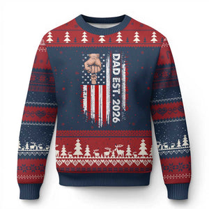 New Dad 2026 Ugly Christmas Sweater Patriotic US American Flag Gifts Fathers Day