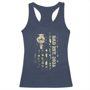 New Dad 2026 Racerback Tank Top Camo American Flag Military Dad Father's Day