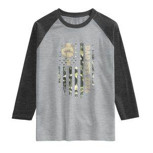 New Dad 2026 Raglan Shirt Camo American Flag Military Dad Father's Day