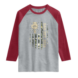 New Dad 2026 Raglan Shirt Camo American Flag Military Dad Father's Day