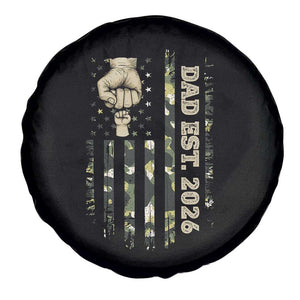 New Dad 2026 Spare Tire Cover Camo American Flag Military Dad Father's Day