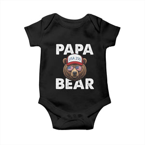 Papa Bear Father's Day Baby Onesie USA 250th Anniversary American Flag July 4th TS14 Black Print Your Wear