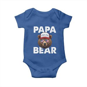Papa Bear Father's Day Baby Onesie USA 250th Anniversary American Flag July 4th TS14 Royal Blue Print Your Wear