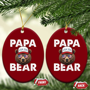 Papa Bear Father's Day Ceramic Ornament USA 250th Anniversary American Flag July 4th TS14 Print Your Wear