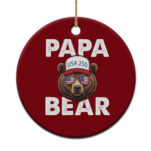 Papa Bear Father's Day Ceramic Ornament USA 250th Anniversary American Flag July 4th TS14 1pc Red Print Your Wear
