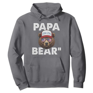 Papa Bear Father's Day Hoodie America 250th Anniversary USA Flag July 4th