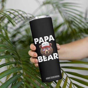 Papa Bear Father's Day Skinny Tumbler USA 250th Anniversary American Flag July 4th TS14 Print Your Wear