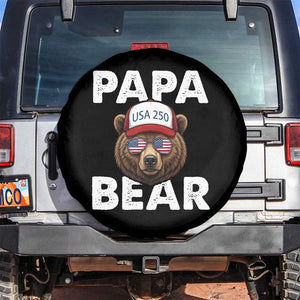 Papa Bear Father's Day Spare Tire Cover America 250th Anniversary USA Flag July 4th