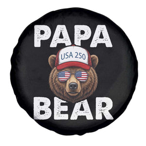 Papa Bear Father's Day Spare Tire Cover USA 250th Anniversary American Flag July 4th TS14 Print Your Wear