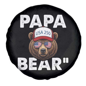 Papa Bear Father's Day Spare Tire Cover America 250th Anniversary USA Flag July 4th