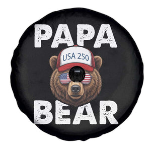 Papa Bear Father's Day Spare Tire Cover USA 250th Anniversary American Flag July 4th TS14 Print Your Wear