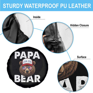 Papa Bear Father's Day Spare Tire Cover America 250th Anniversary USA Flag July 4th