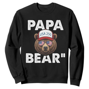 Papa Bear Father's Day Sweatshirt America 250th Anniversary USA Flag July 4th