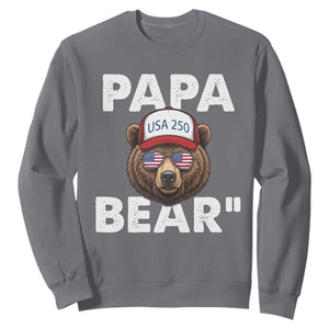 Papa Bear Father's Day Sweatshirt America 250th Anniversary USA Flag July 4th
