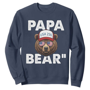 Papa Bear Father's Day Sweatshirt America 250th Anniversary USA Flag July 4th
