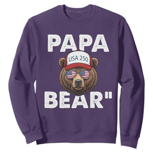Papa Bear Father's Day Sweatshirt America 250th Anniversary USA Flag July 4th