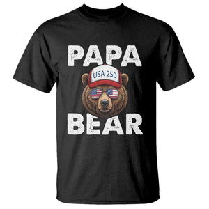 Papa Bear Father's Day T Shirt USA 250th Anniversary American Flag July 4th TS14 Black Print Your Wear