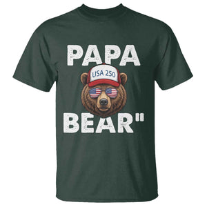 Papa Bear Father's Day T Shirt America 250th Anniversary USA Flag July 4th