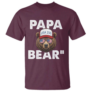 Papa Bear Father's Day T Shirt America 250th Anniversary USA Flag July 4th