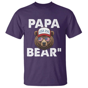 Papa Bear Father's Day T Shirt America 250th Anniversary USA Flag July 4th
