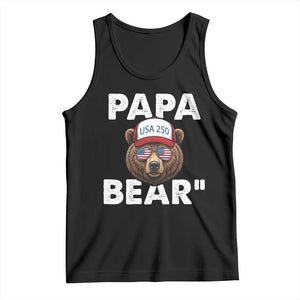 Papa Bear Father's Day Tank Top America 250th Anniversary USA Flag July 4th