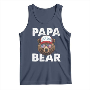Papa Bear Father's Day Tank Top America 250th Anniversary USA Flag July 4th