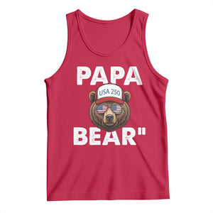 Papa Bear Father's Day Tank Top America 250th Anniversary USA Flag July 4th