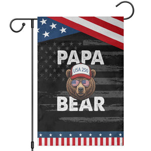 Papa Bear Father's Day Patriotic Garden Flag America 250th Anniversary USA Flag July 4th