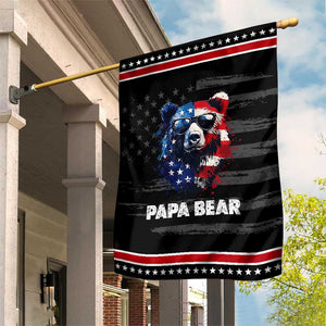 Papa Bear Father's Day Patriotic Garden Flag American Flag 4th Of July
