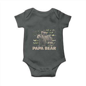 Papa Bear Father's Day Baby Onesie Camouflage California Republic Flag Bear