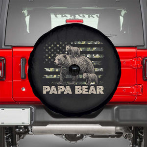 Papa Bear Father's Day Spare Tire Cover Camouflage California Republic Flag Bear