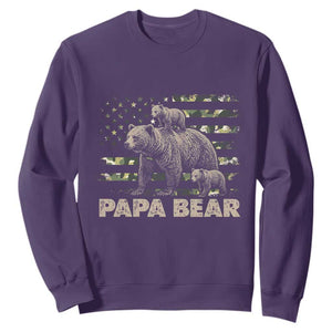Papa Bear Father's Day Sweatshirt Camouflage California Republic Flag Bear
