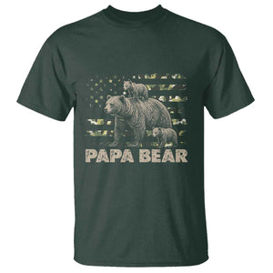 Papa Bear Father's Day T Shirt Camouflage California Republic Flag Bear
