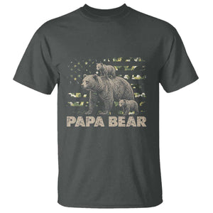 Papa Bear Father's Day T Shirt Camouflage California Republic Flag Bear