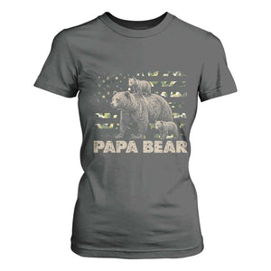 Papa Bear Father's Day T Shirt For Women Camouflage California Republic Flag Bear