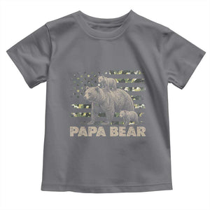 Papa Bear Father's Day Toddler T Shirt Camouflage California Republic Flag Bear