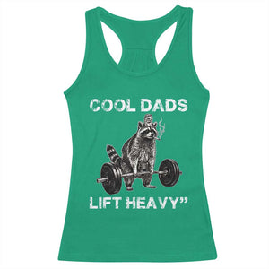 Cool Dads Lift Heavy Racerback Tank Top Gym Dad Raccoon TS14 Irish Green Print Your Wear