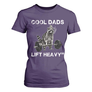 Cool Dads Lift Heavy T Shirt For Women Gym Dad Raccoon TS14 Purple Print Your Wear